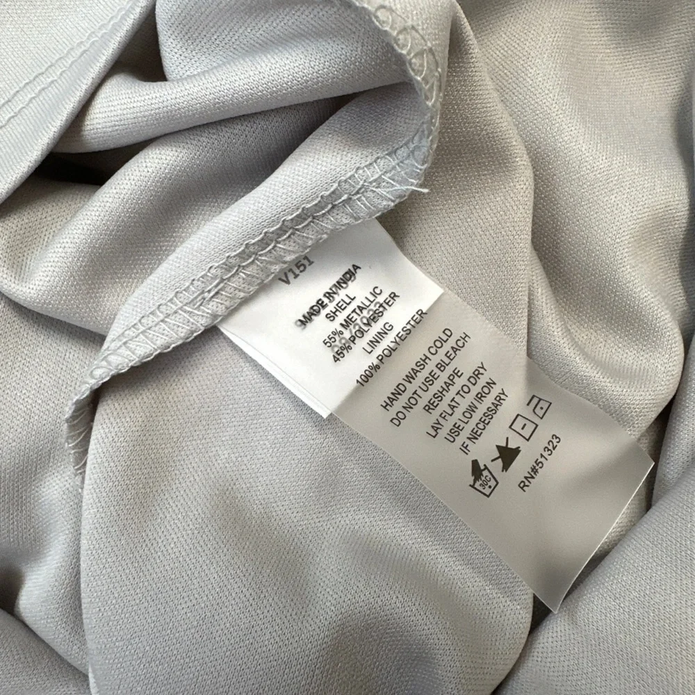 Vince Camuto Women's Sleeveless Tie Halter Metallic Silver Jumpsuit XL - Picture 5 of 5